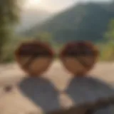 Elegant sunglasses displayed against a natural backdrop