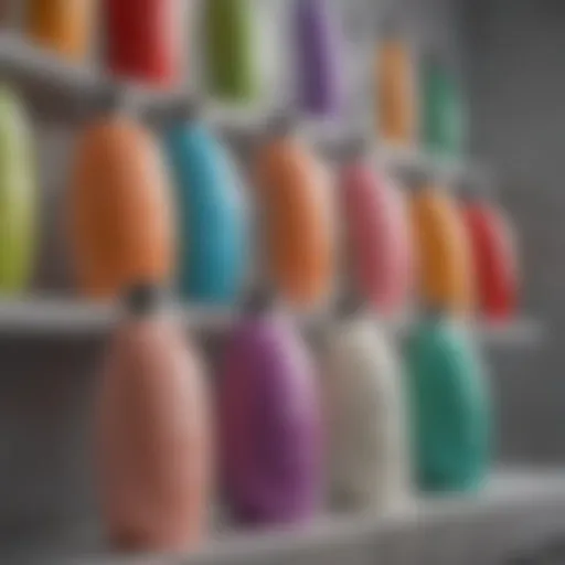 Aesthetic arrangement of various shampoo bottles showcasing unique designs and colors