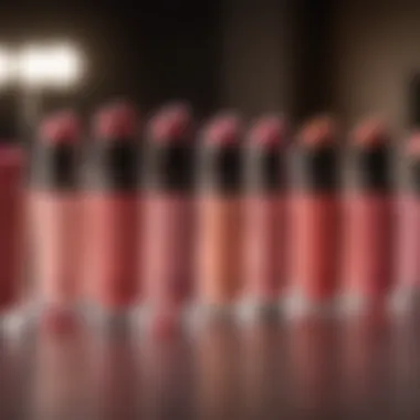 Diverse Liquid Blush Shades A vibrant array of liquid blush shades displayed on a vanity