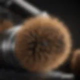 A close-up of the small barrel dryer brush showcasing its bristles and heating elements.