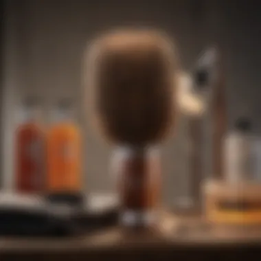 Complementing Hair Care Essentials An elegant display of the small barrel dryer brush alongside hair care products.