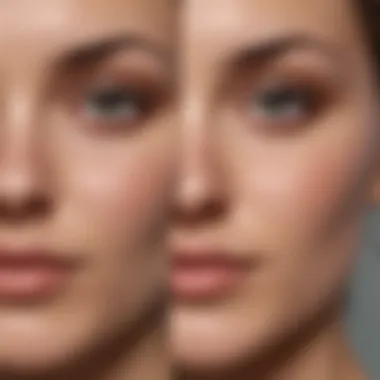 Results of Cream Application Before and after comparison of skin texture improvement
