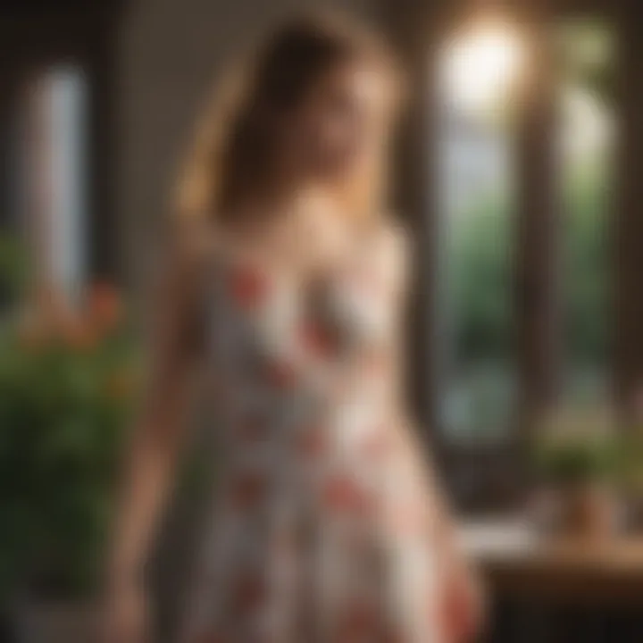 Playful sundress adorned with floral patterns