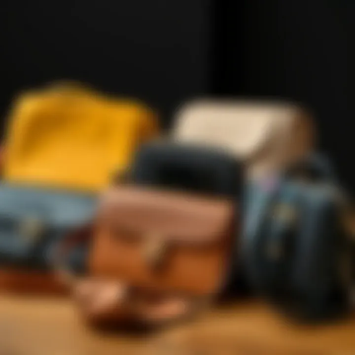 A variety of phone bags showcasing diverse materials