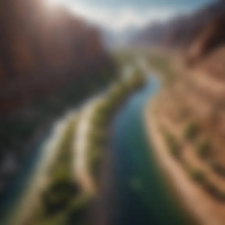 Aerial view of the Virgin River illustrating its ecological importance within the local landscape.