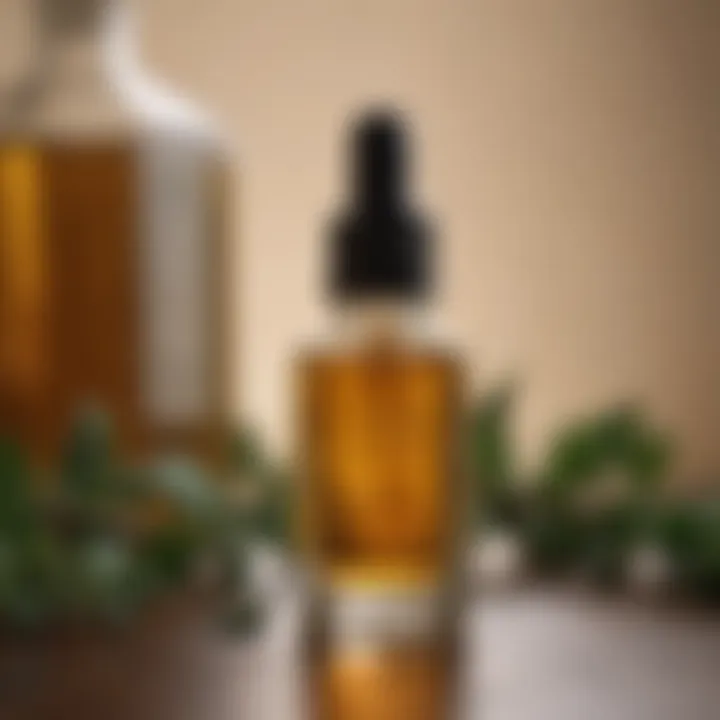 A close-up view of a bottle of unscented face oil with natural ingredients.