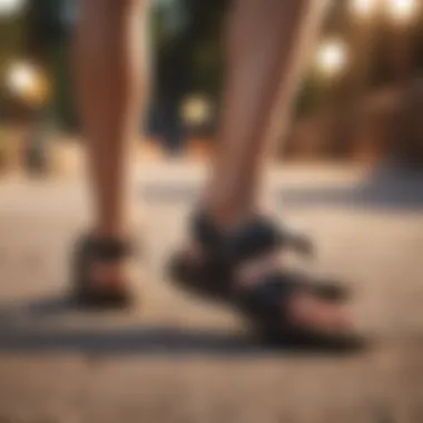 Walking sandals designed for different activities displayed together