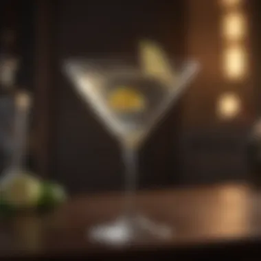 Classic vodka martini served in a chic glass