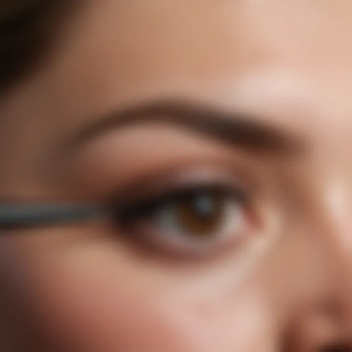 Illustration depicting the technique of applying eyebrow dye effectively.