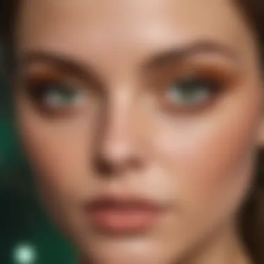 Warm Tones Accentuating Green Eyes Stunning green eyeshadow look with warm tones