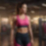 Vibrant athletic wear showcasing the Fabletics brand during a promotional event.