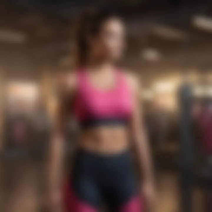 Vibrant athletic wear showcasing the Fabletics brand during a promotional event.