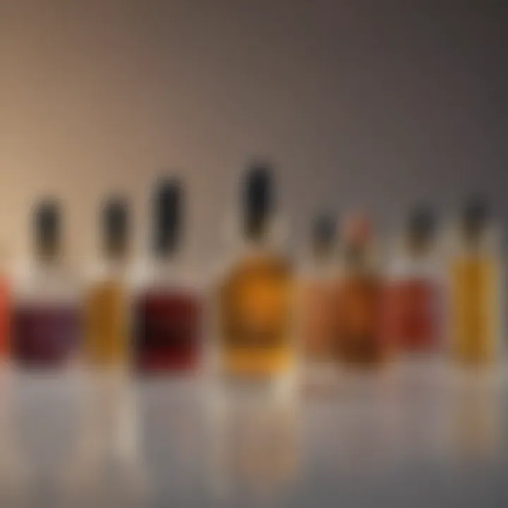 Variety of facial oils in elegant bottles