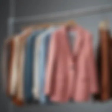 Versatile mix-and-match clothing pieces displayed on hangers