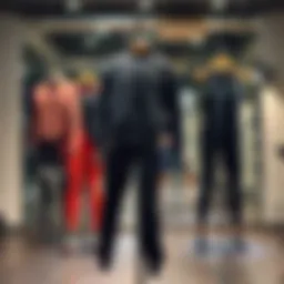 Stylish workout apparel displayed in a modern gym setting