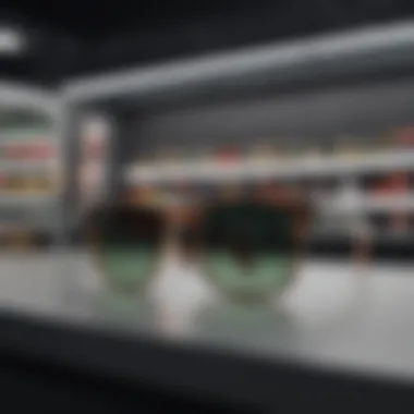 Ray-Ban Retail Display with Various Styles Variety of Ray-Ban sunglasses showcased at a retail store