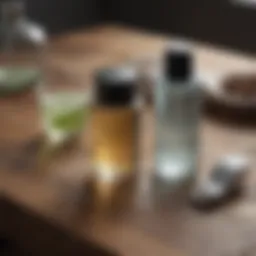 Moisturizer ingredients laid out on a wooden table