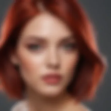 Model with hair color highlighting red undertones