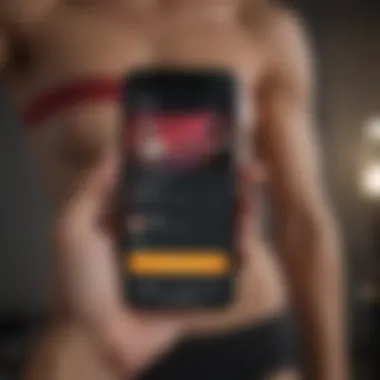 Showcasing Fitness App Features A vibrant display of fitness app features and functionalities