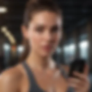 User Reviews and Feedback A user reviewing fitness app ratings and feedback