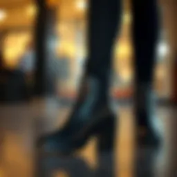 Elegant black leather ankle boots suitable for formal winter occasions.