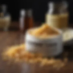 Nourishing hair mask ingredients laid out