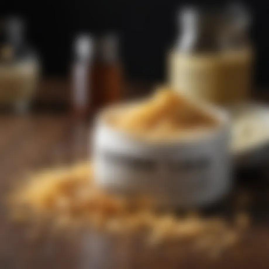 Nourishing hair mask ingredients laid out