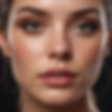 Flawless Makeup Application on Oily Skin A model with a flawless makeup application, demonstrating the effects of proper techniques for oily skin.