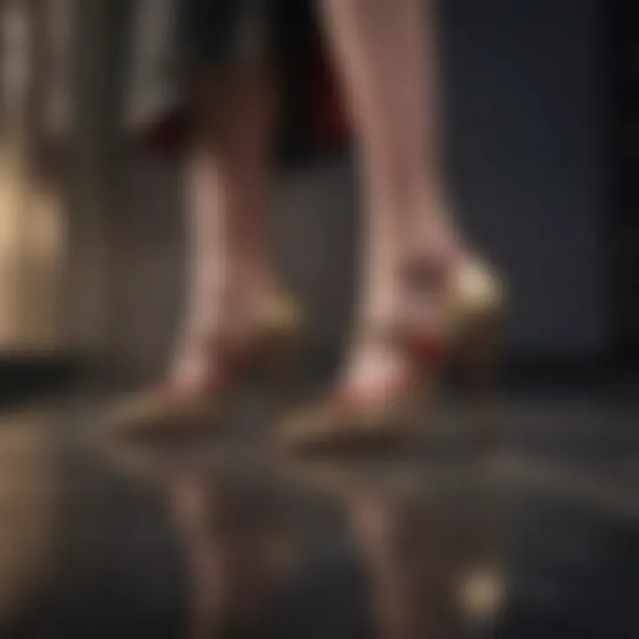 Gucci shoes styled in a high-fashion context