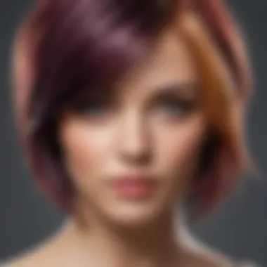 Detailed view of a hair color application technique