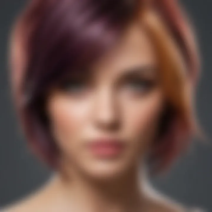 Detailed view of a hair color application technique