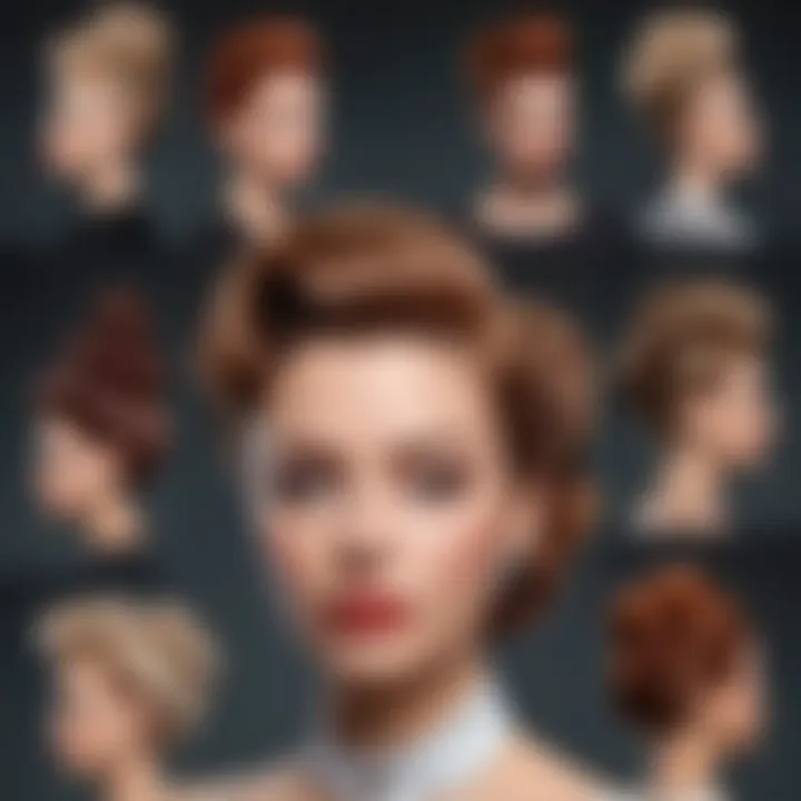 An artistic representation of vintage hairdos through the decades