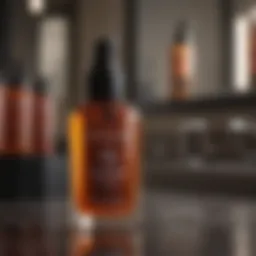 A close-up of the Hollywood Hair Bar Growth Serum bottle on a stylish vanity.