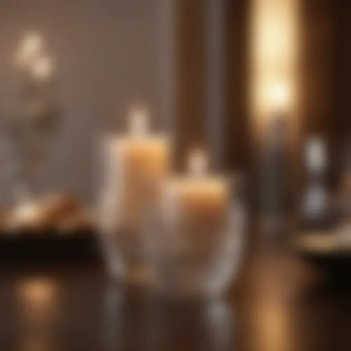 Elegant candle arrangement emitting soothing fragrance