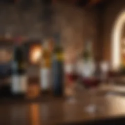 A selection of fine wines displayed on a wooden table