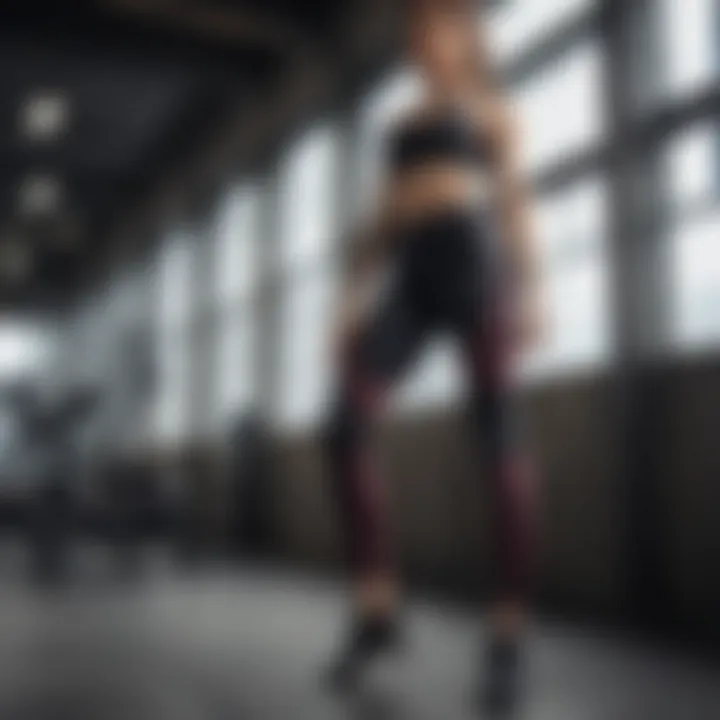 Stylish individual using pocketed leggings during a workout