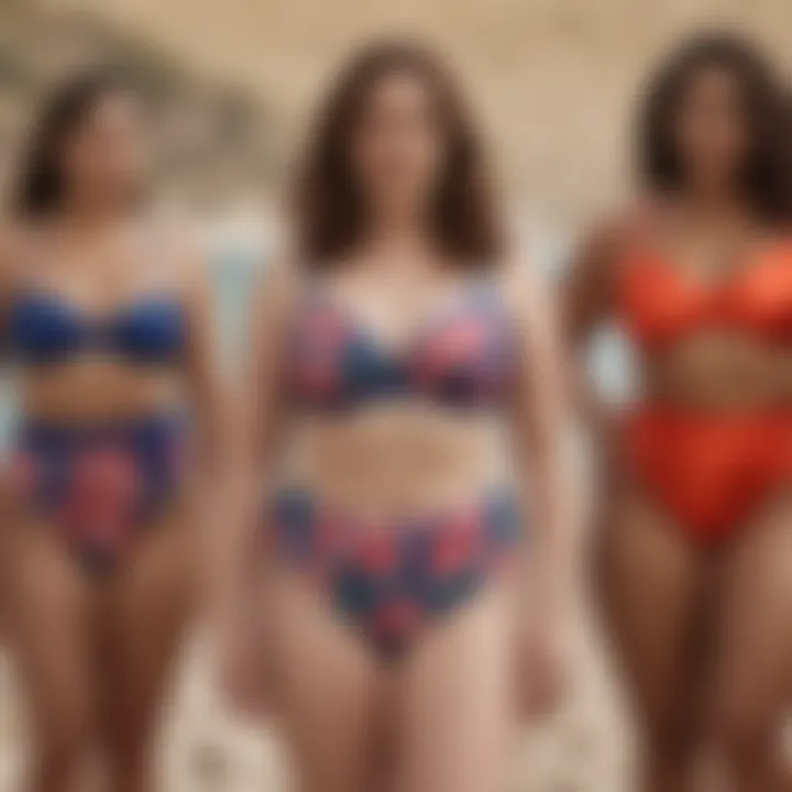 Diverse array of swimwear styles showcasing size inclusivity