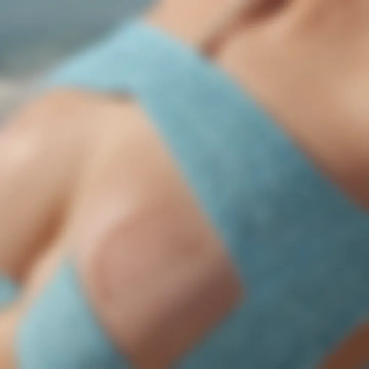 A close-up of the fabric texture used in J.Crew's D cup swimwear.