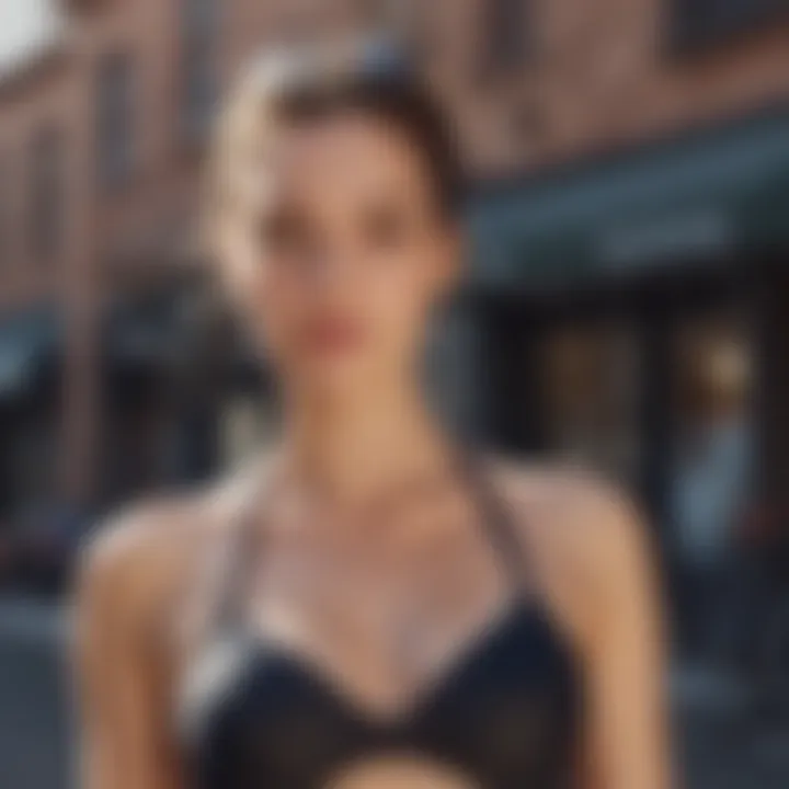 Stylish D cup swimwear paired with accessories for a complete look.