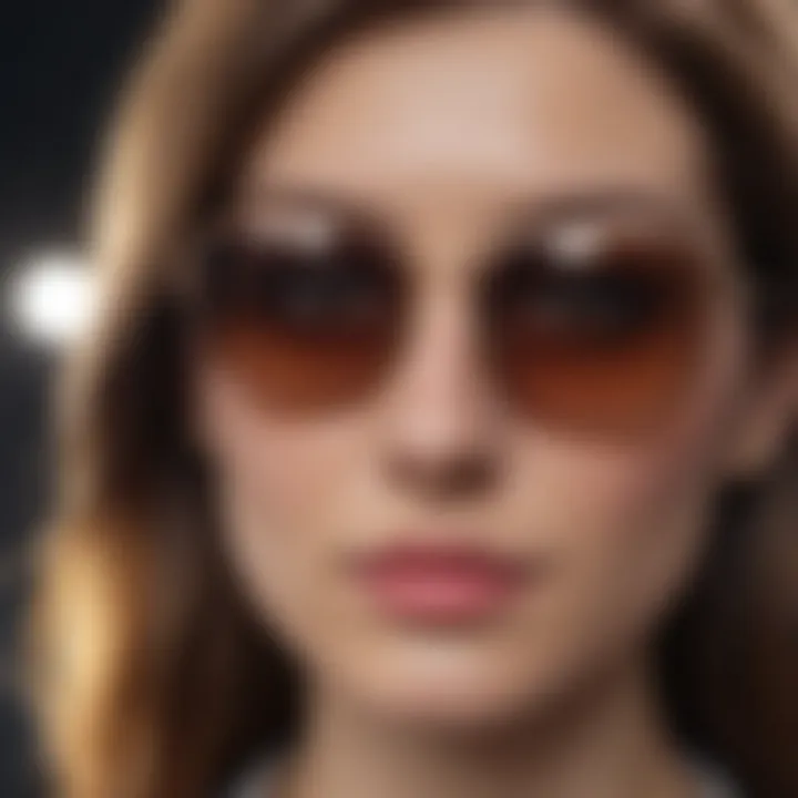 Close-up of innovative lens technology in sunglasses