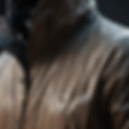 Close-up of a lightweight rainproof jacket showcasing its material texture