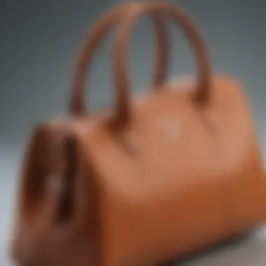 Close-up of the premium materials used in the Longchamp laptop bag