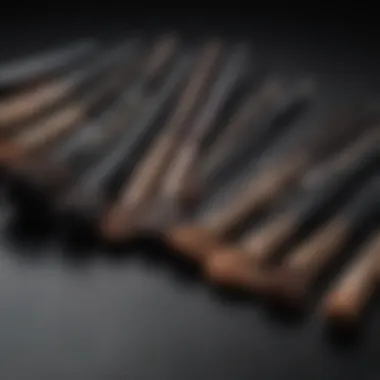 Diverse Makeup Brush Collection Collection of various makeup brushes laid out for cleaning