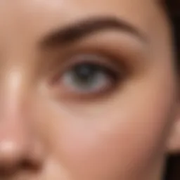 Close-up of concealer application under the eye