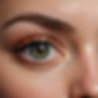 Eye Makeup for Striking Green Eyes Close-up of eye makeup featuring complementary colors