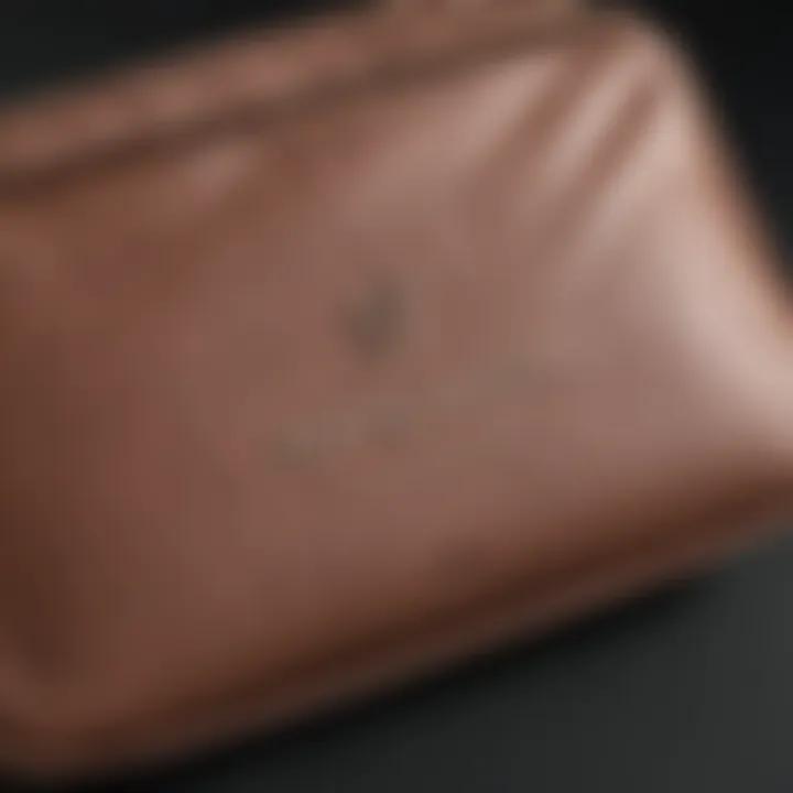 Close-up of the luxurious materials used in the Mark Cross makeup bag