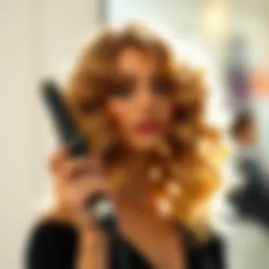 Beautifully styled wavy hair with a curling iron