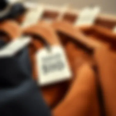 Stylish Outfits with Savings Stylish outfits arranged with price tags showing savings