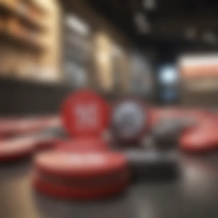 Visual representation of discount tags in a retail setting