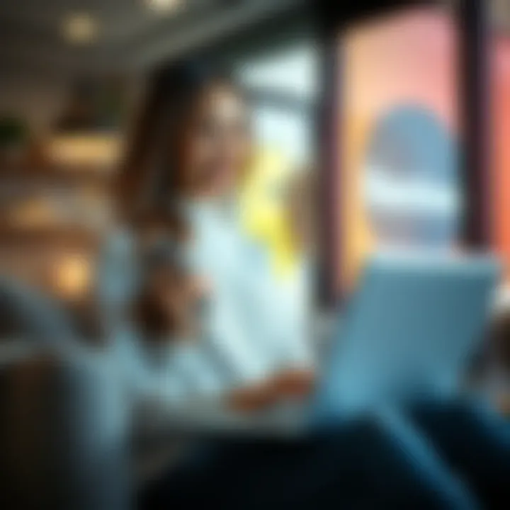 The Joy of Finding Great Deals Online Woman enjoying online shopping on a laptop